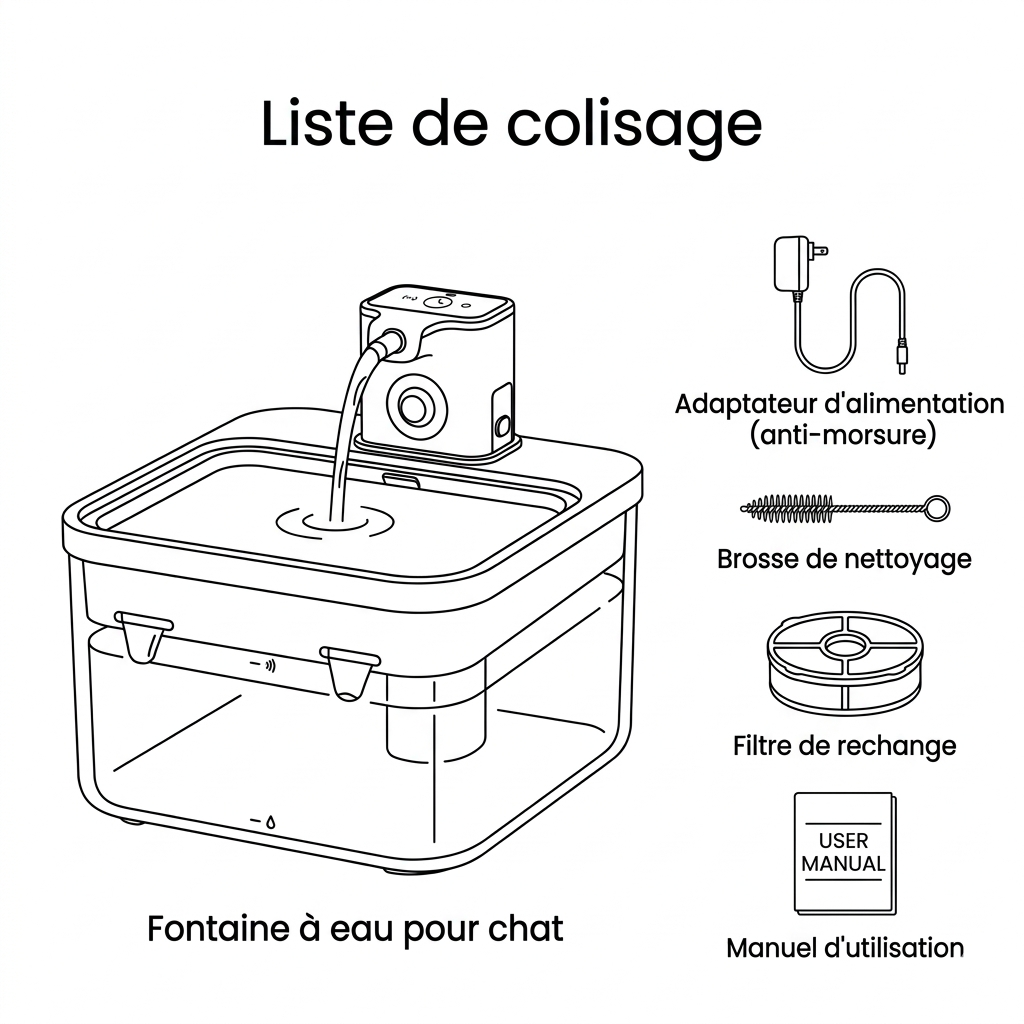 Fontaine à eau automatique pour chat