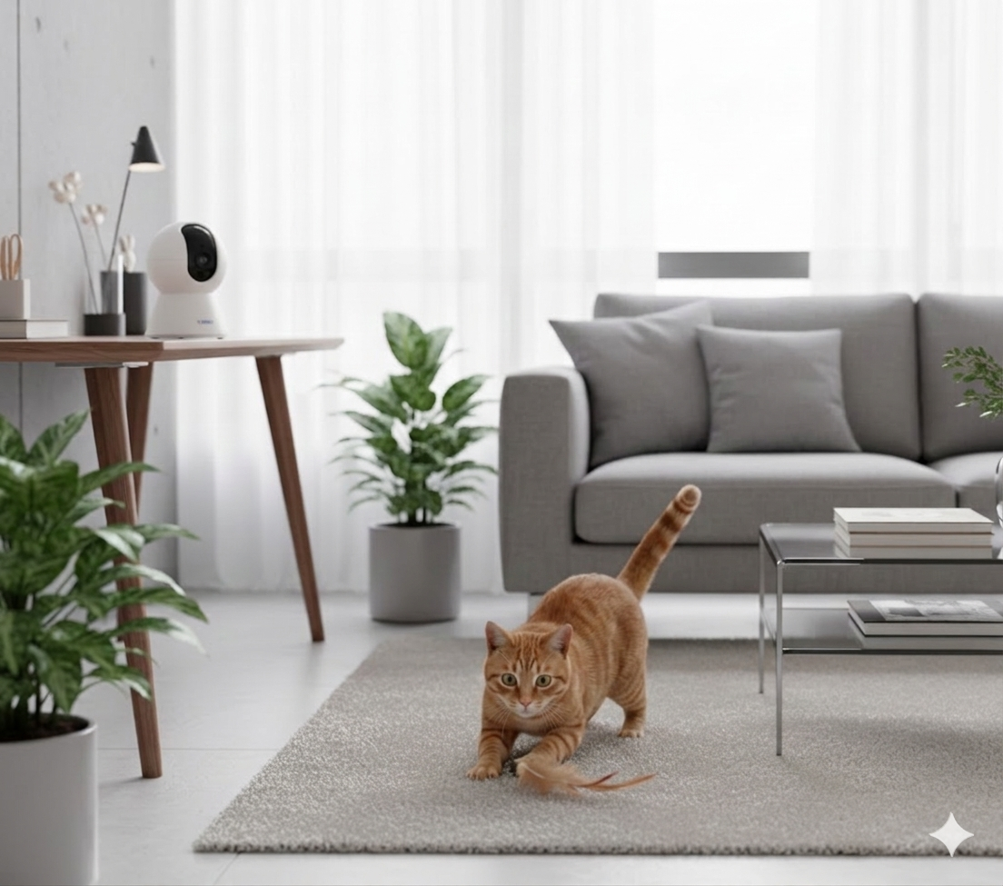 Caméra de surveillance intelligente pour chat